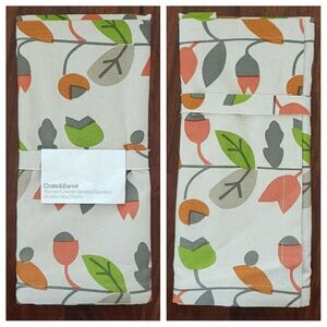 CRATE & BARREL Table Runner Fall Motif Canvas 14x90 BRIAR